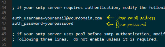 sendmail config