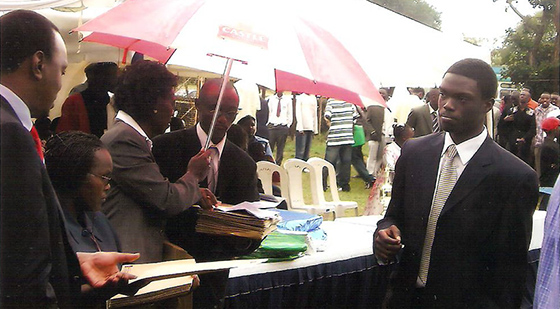 Receiving my prize from Mr. President