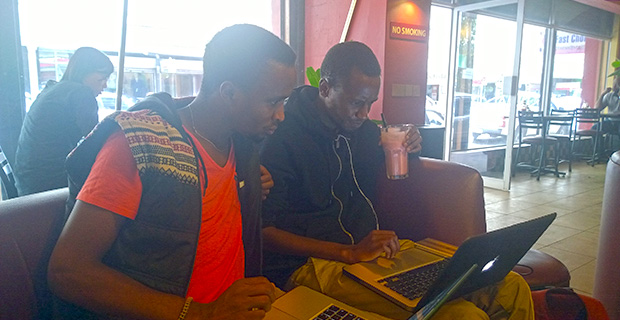 Emmanuel was able to perfect his startup's logo and app icon with David's help.